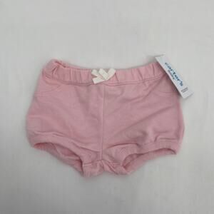 Carter's baby Pink Diaper Cover Shorts Elastic Waist Bow Front 6 Mo NWT
